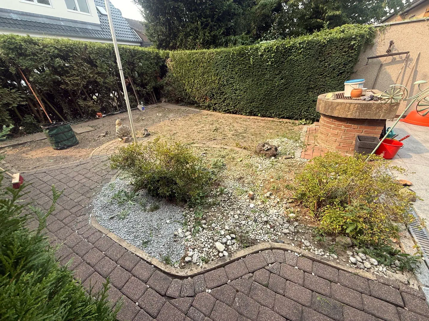 Gartenfläche während der vorbereitenden Arbeiten